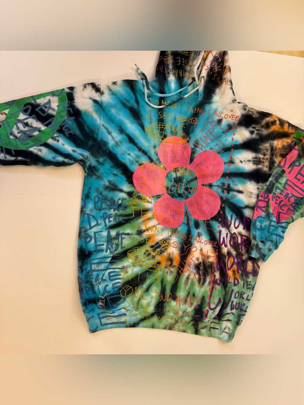 Golf Wang Flower Boy Tie Dye Hoodie Tyler The Creator Multi Color Graphic - Picture 6 of 12